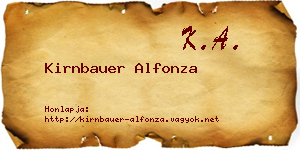 Kirnbauer Alfonza névjegykártya